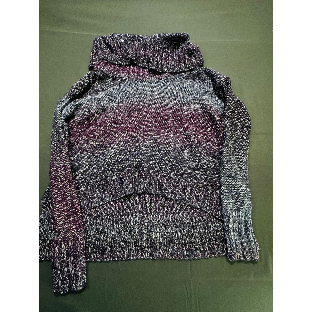 American Eagle Outfitters Women S P Purple Gray Ombre Knit Turtleneck Sweater